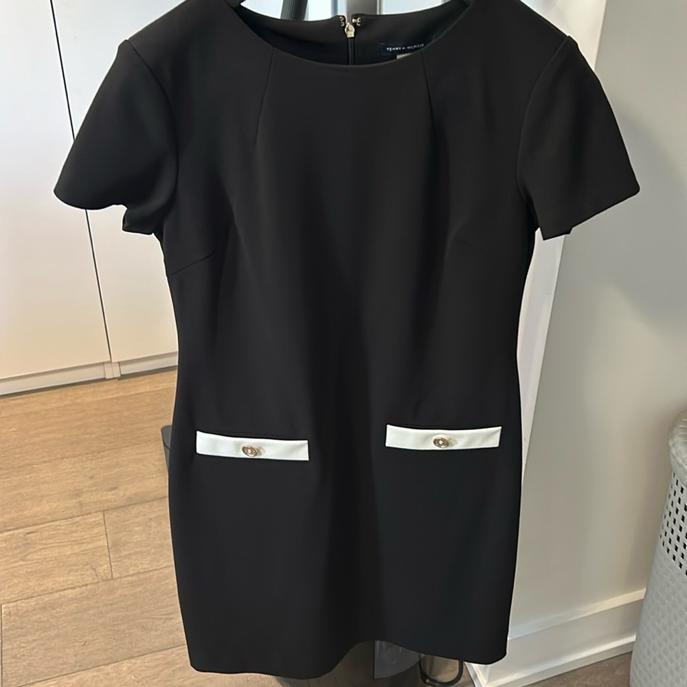 Tommy Hilfiger Black Dress with White Accents